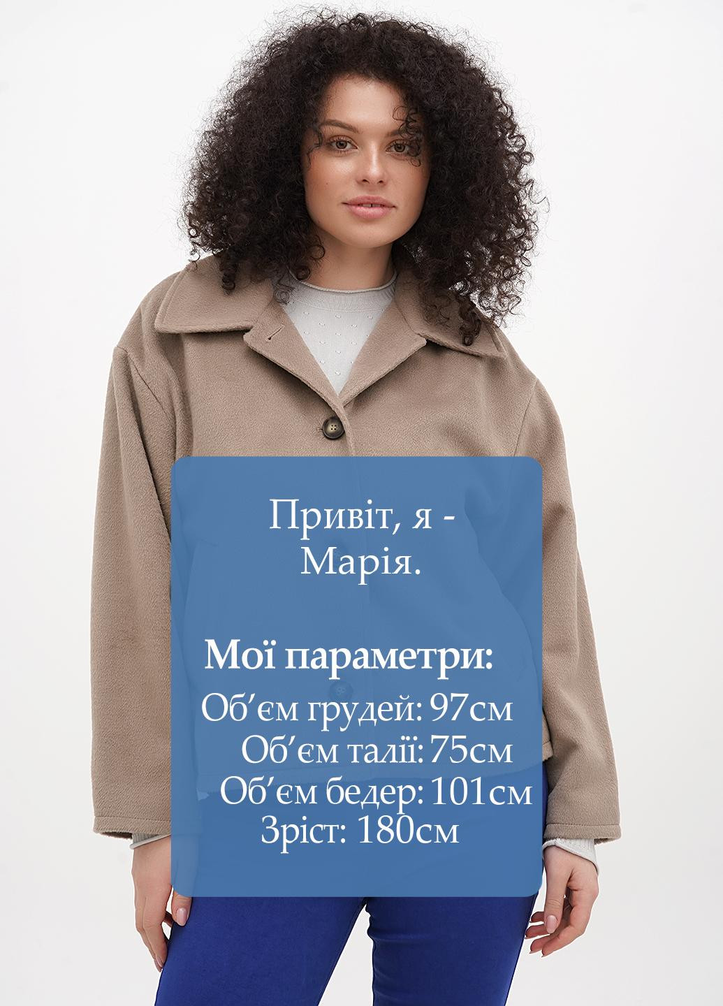 Серо-коричневое Кэжуал полупальто однобортное Monki однотонное