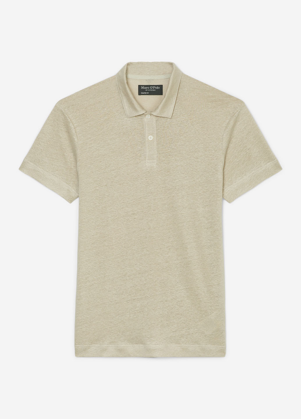 Бежевая футболка-поло для мужчин Marc O'Polo меланжевая