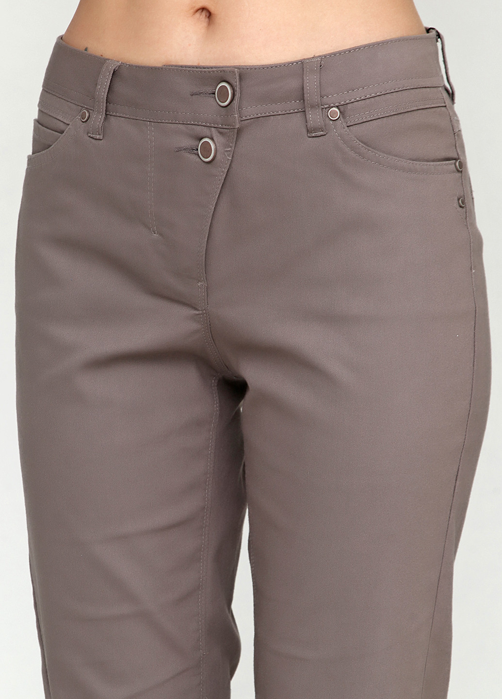 Серо-коричневые кэжуал демисезонные зауженные брюки BRANDTEX CLASSIC