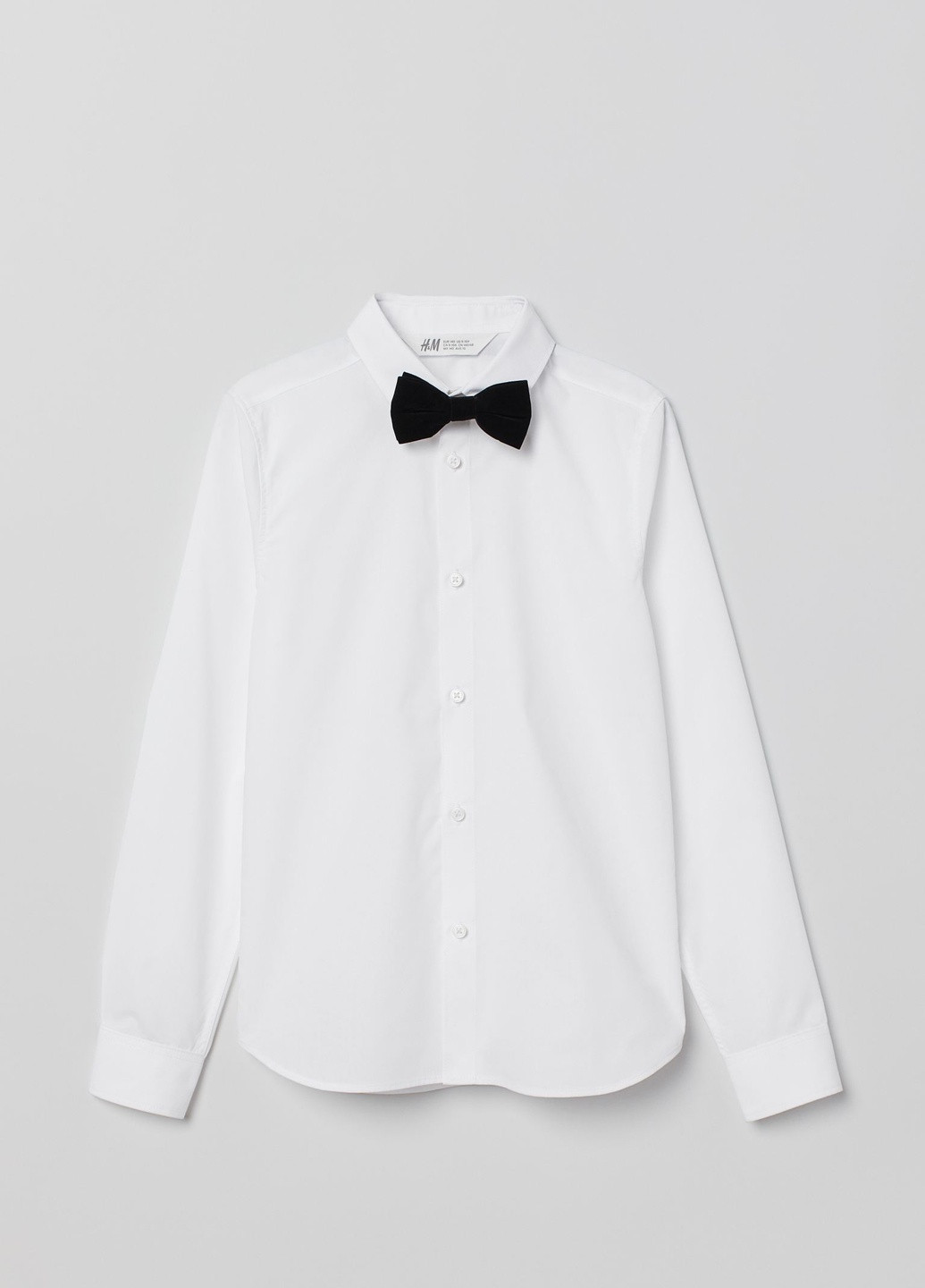 Комплект (сорочка, метелик) H&M однотонна біла кежуал поліестер