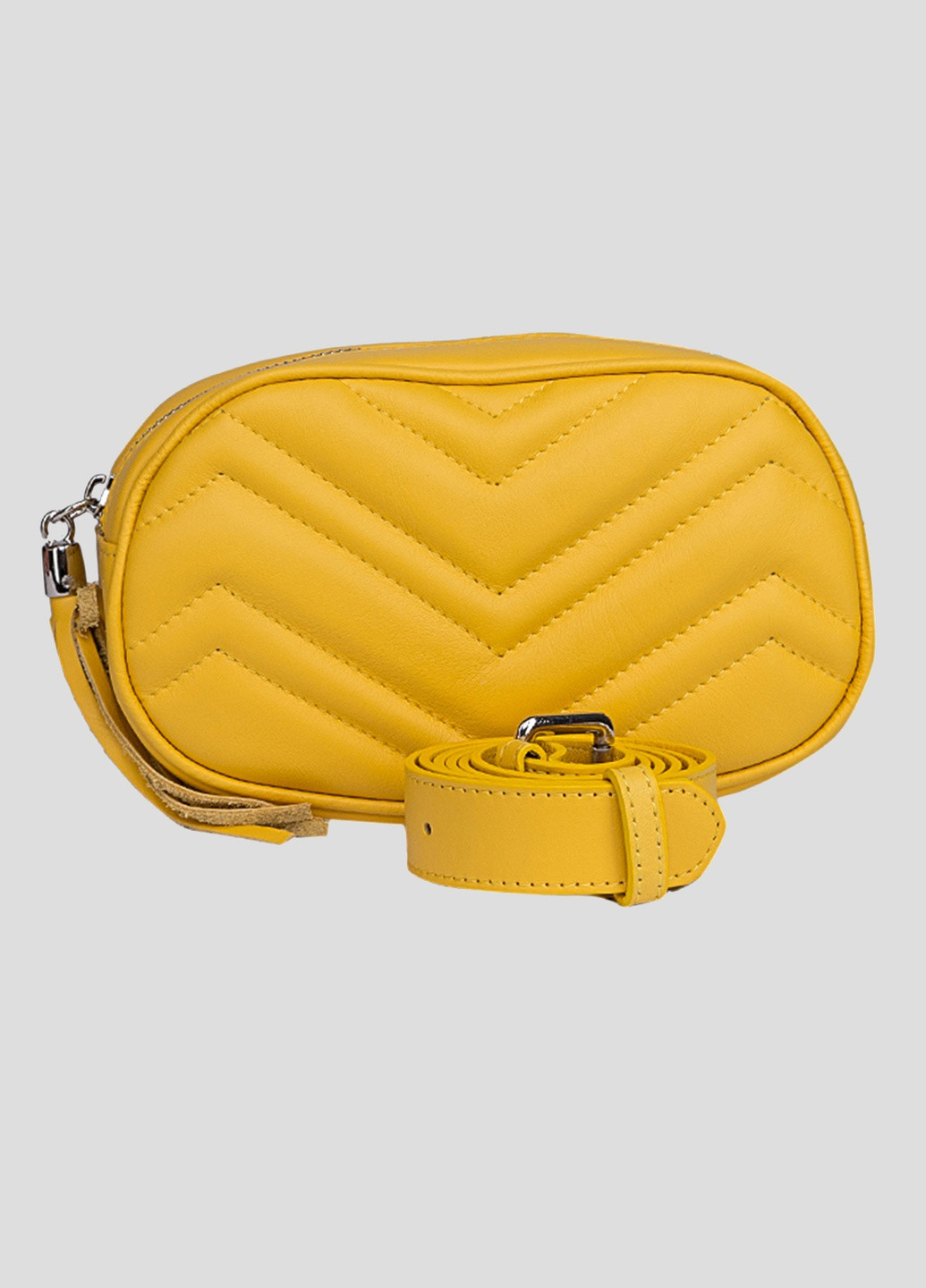 Желтая кожаная сумка на пояс Conte Frostini (254368020)
