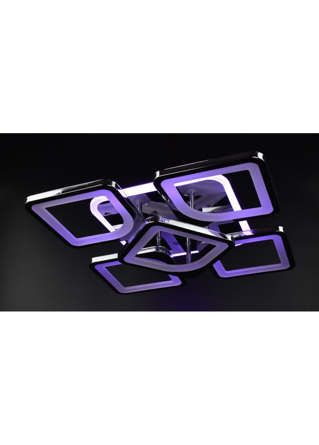 Люстра потолочная LED с пультом A2281/4+1S-RGB-ch Хром 11х40х40 см. Sunnysky (253527924)