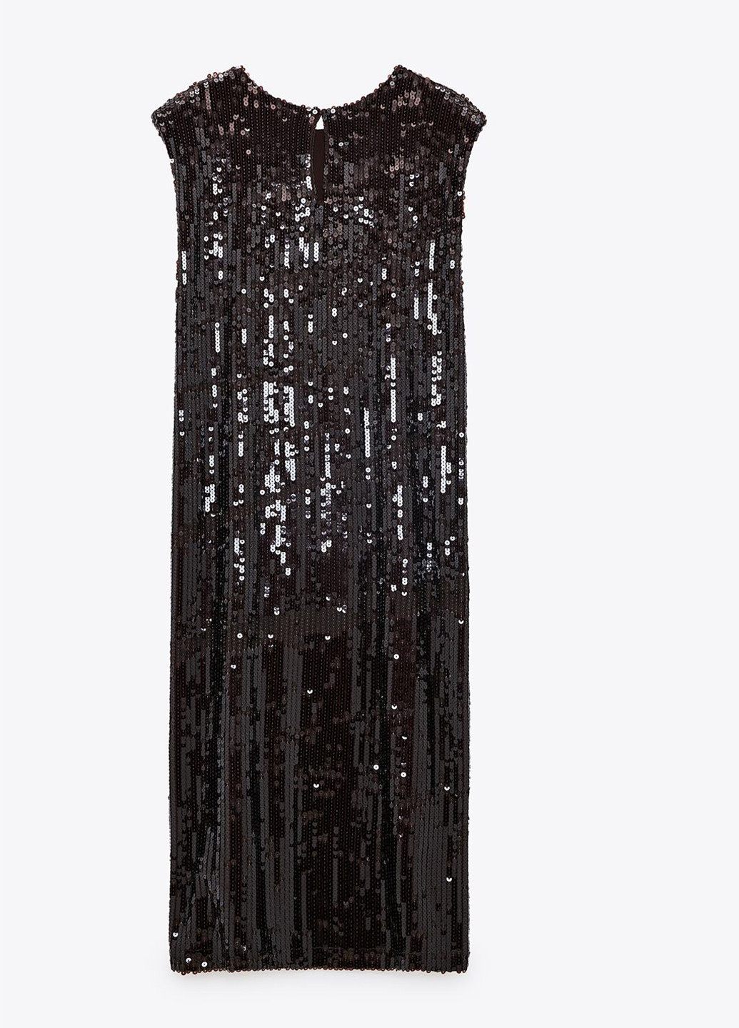 Темно-коричневое вечернее платье а-силуэт Zara однотонное