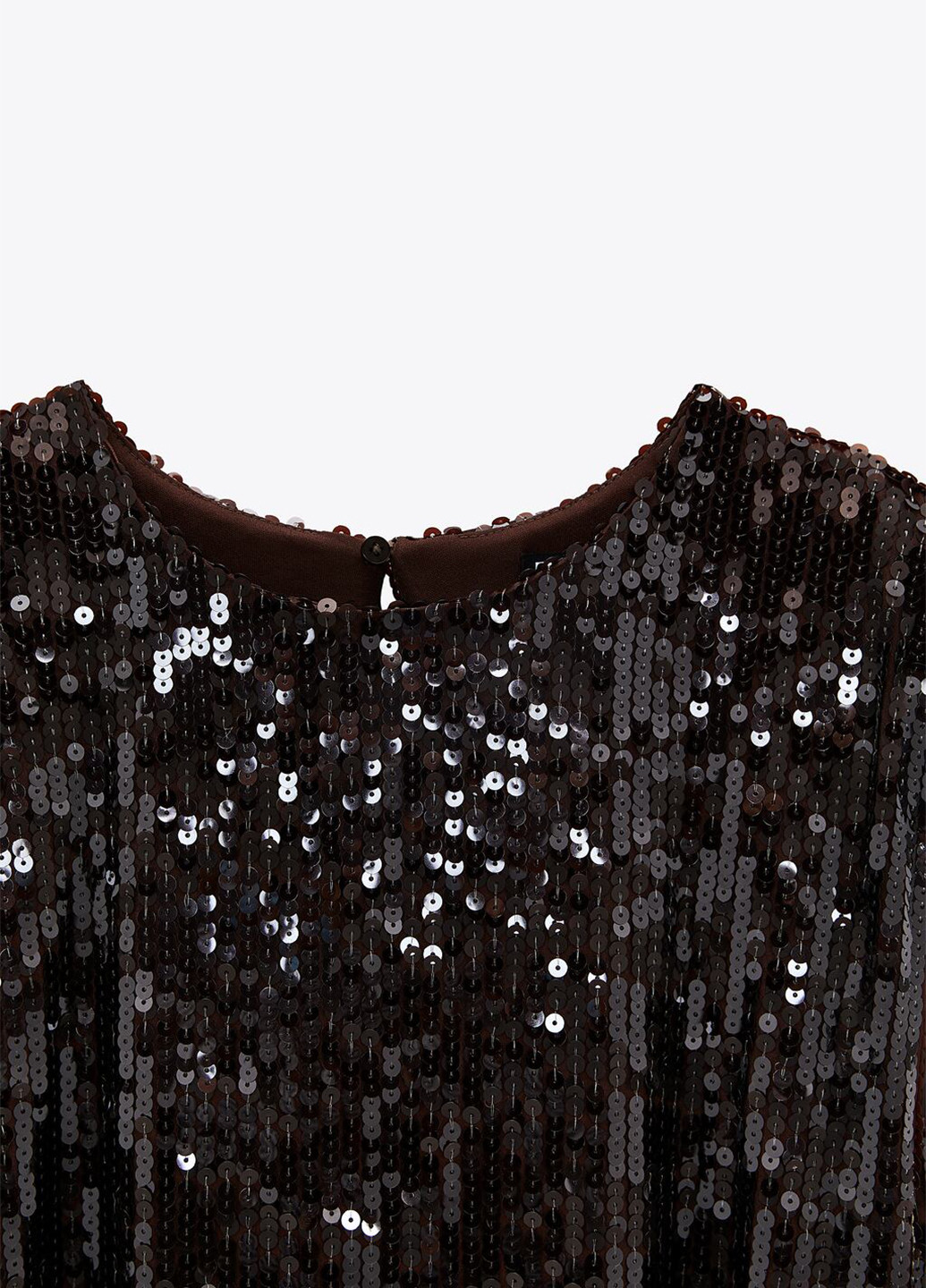 Темно-коричневое вечернее платье а-силуэт Zara однотонное