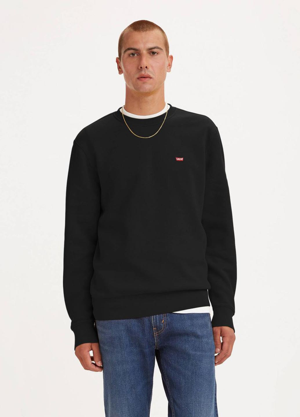 Чорний світшот Levi's однотонний нашивки (325264637)