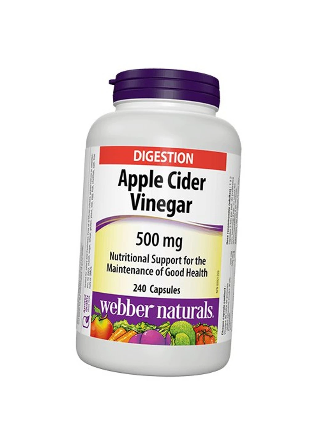 Яблочный уксус Apple Cider 500 mg 240 капсул Webber Naturals (255408337)