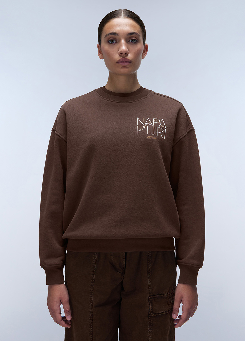 Кофейный свитшот Napapijri логотип без декора (330272857)
