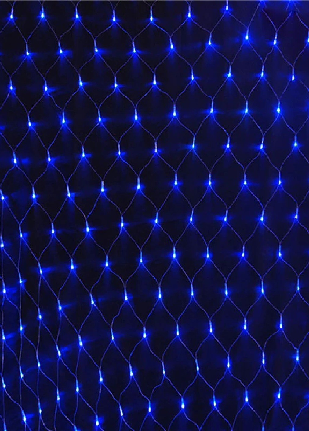Новогодняя праздничная гирлянда сетка 120 Led прозрачный провод 1,5х1,2 м (473549-Prob) Синяя Unbranded (255243153)