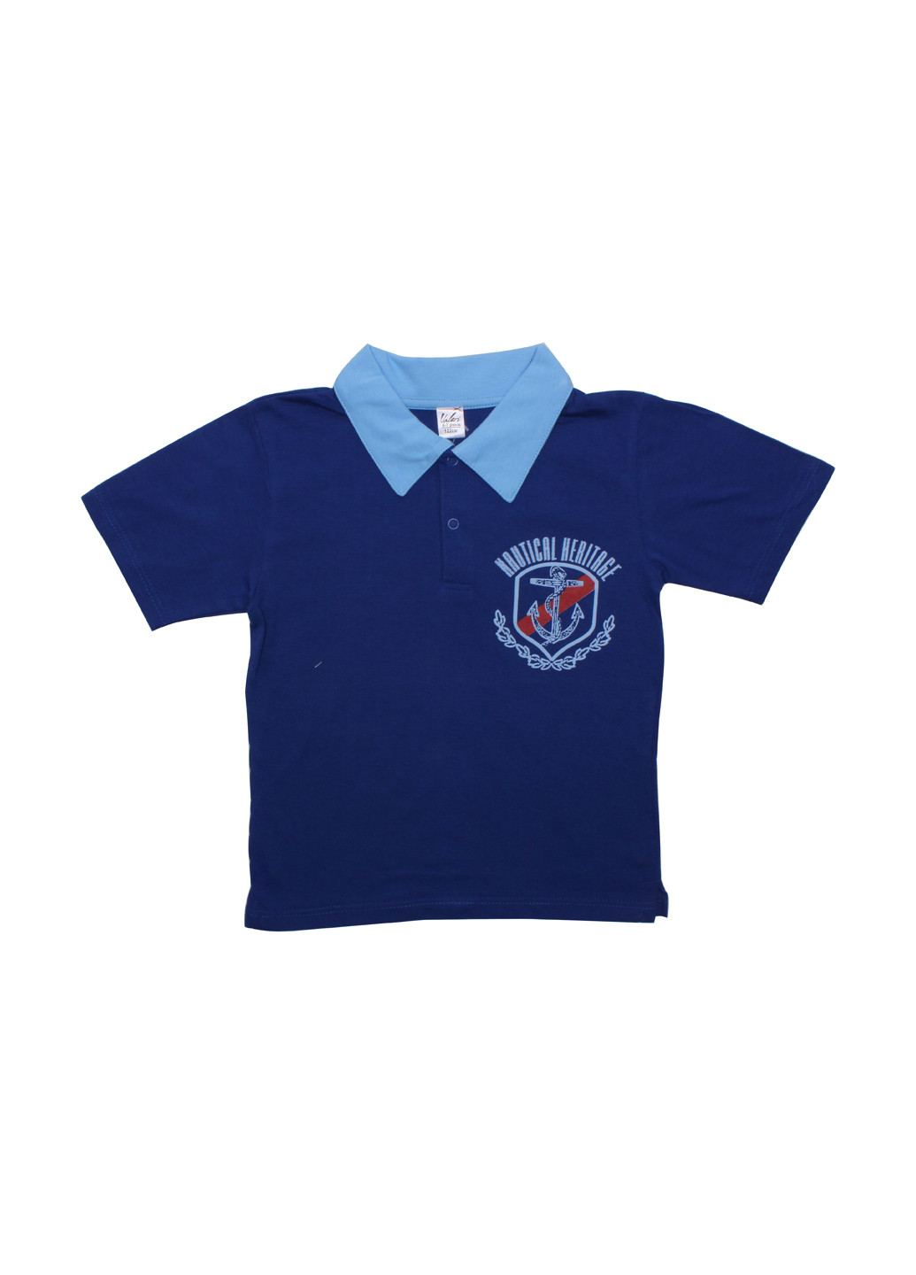 Синяя детская футболка-поло для мальчика Валери-Текс с рисунком