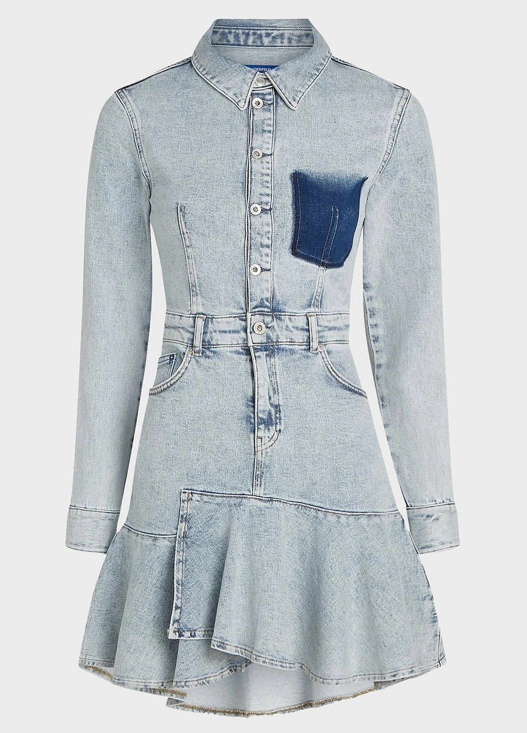 Голубое джинсовое платье Karl Lagerfeld Jeans однотонное