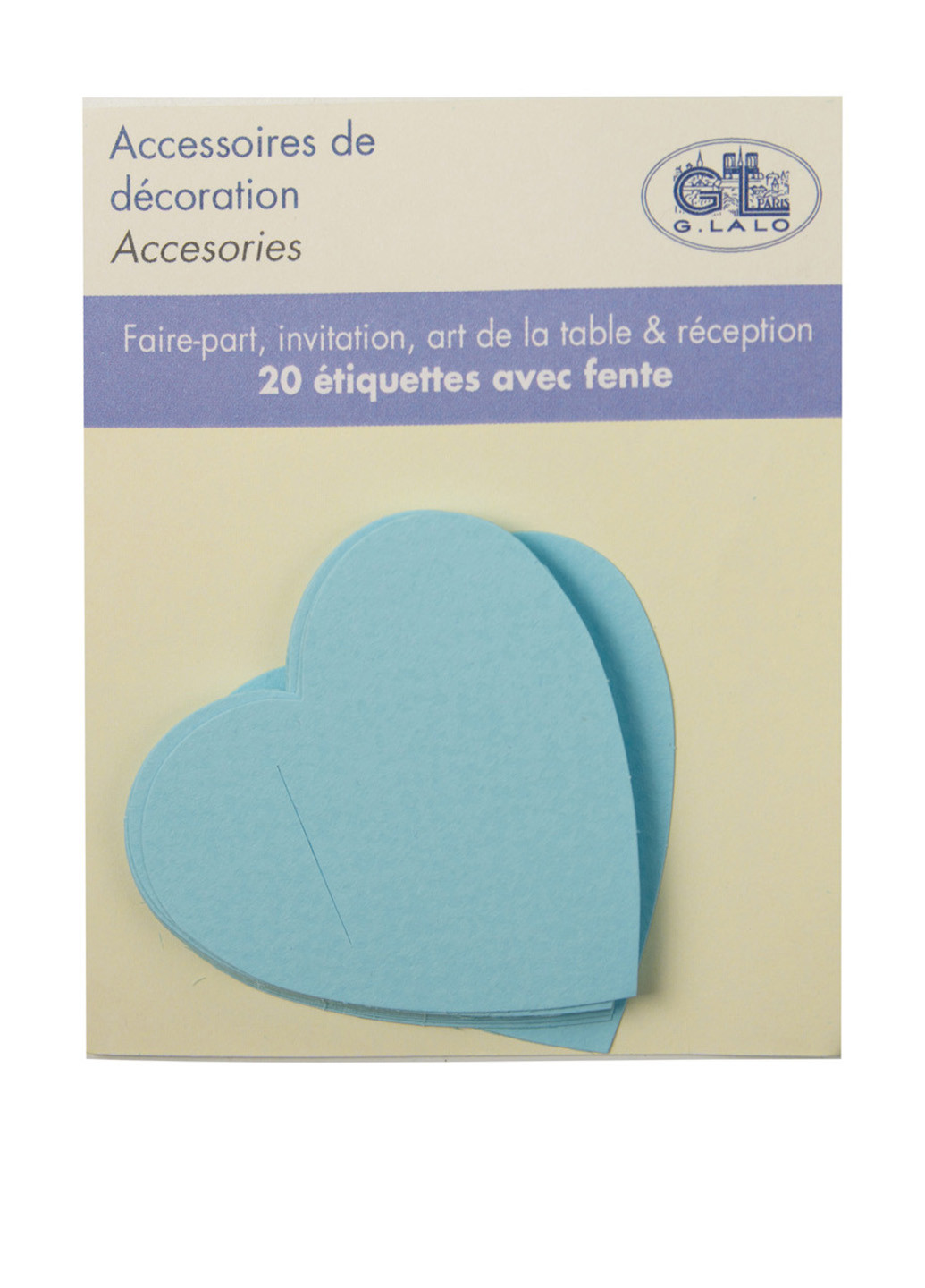 Сердечка для декорування (20 шт.), 5х5 см G.Lalo блакитна
