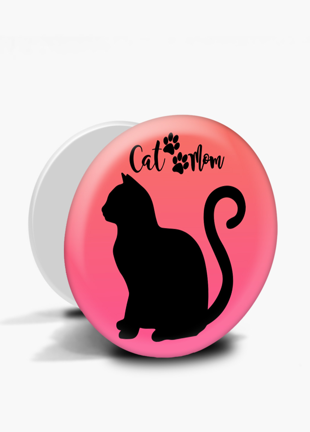 Попсокет (Popsockets) держатель для смартфона Cat Mom (8754-2840) Черный MobiPrint (221548582)