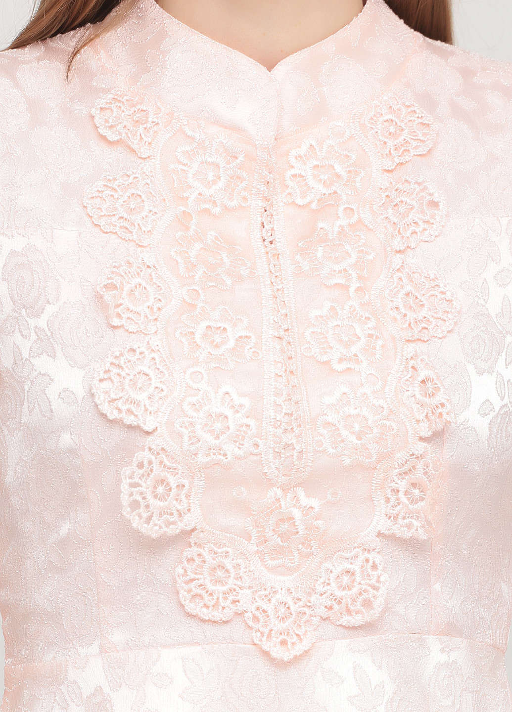 Светло-розовое коктейльное платье с юбкой-солнце Duocai однотонное