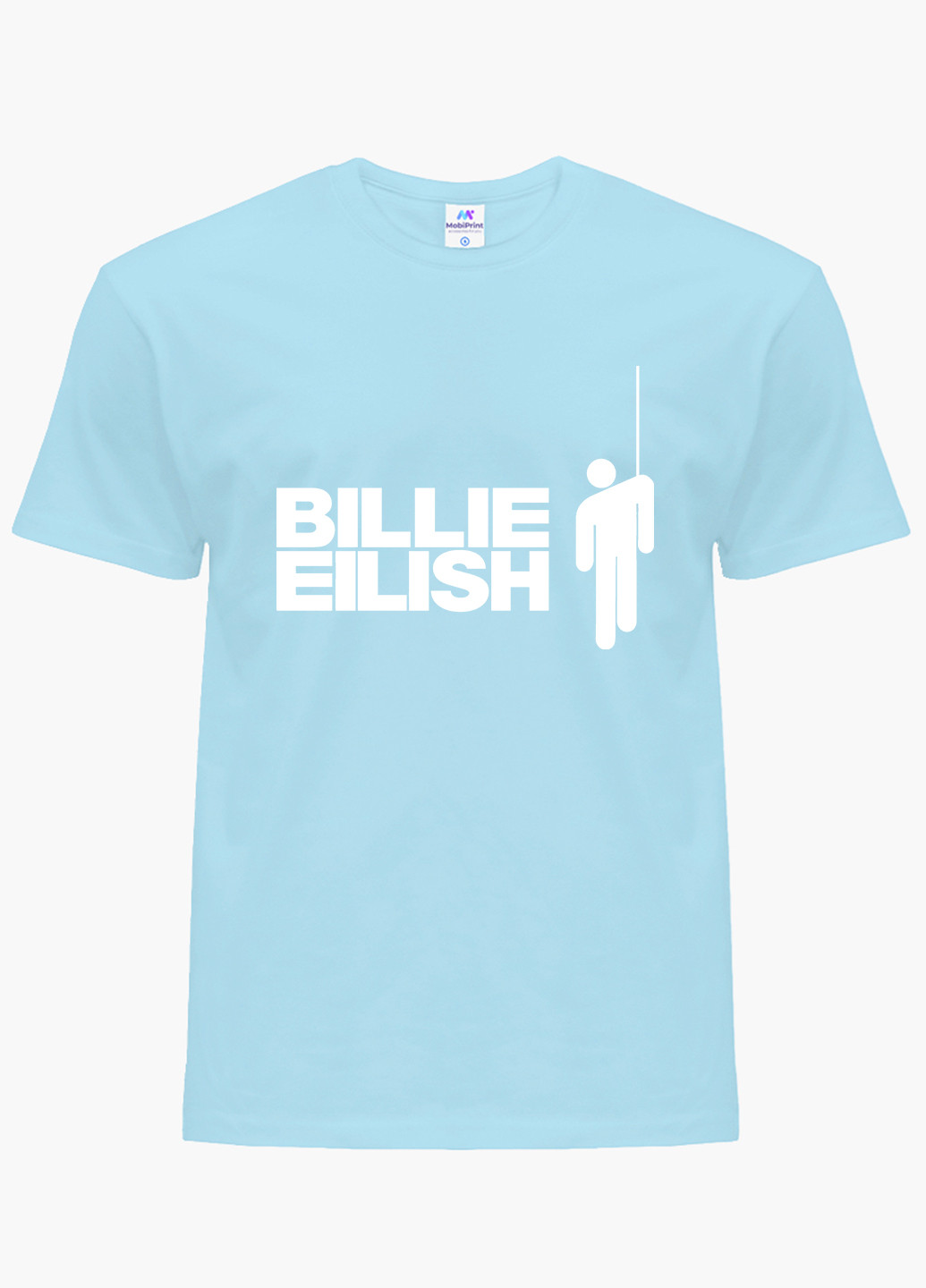 Блакитна демісезонна футболка дитяча біллі айлиш (billie eilish) (9224-1211) MobiPrint