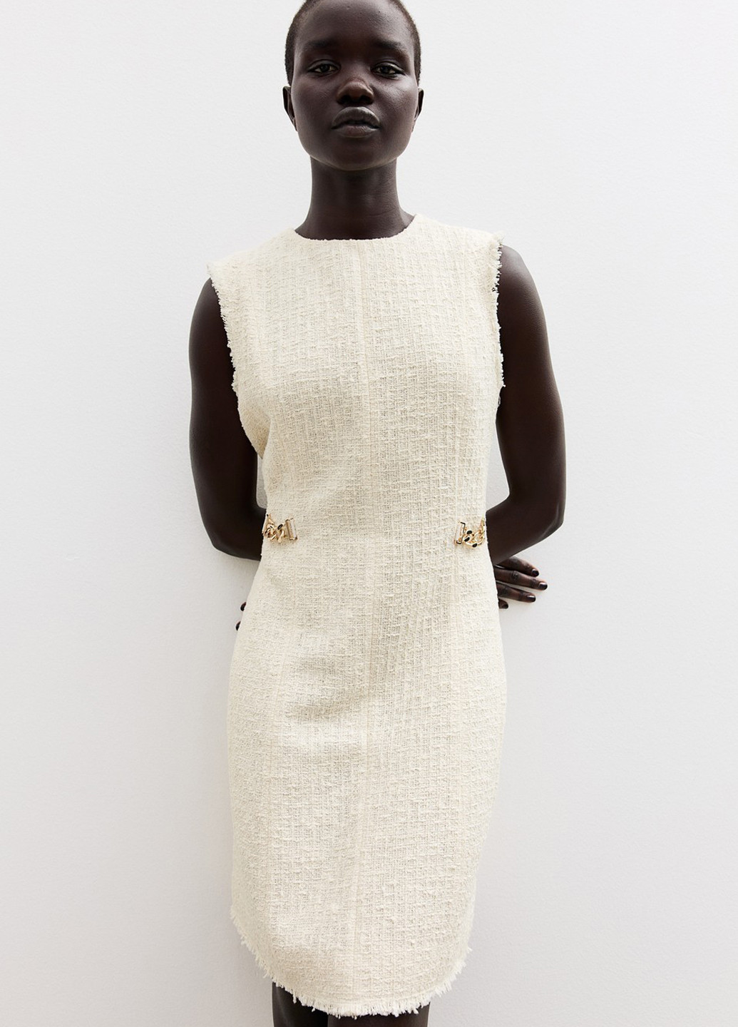 Кремова кежуал сукня а-силует H&M однотонна