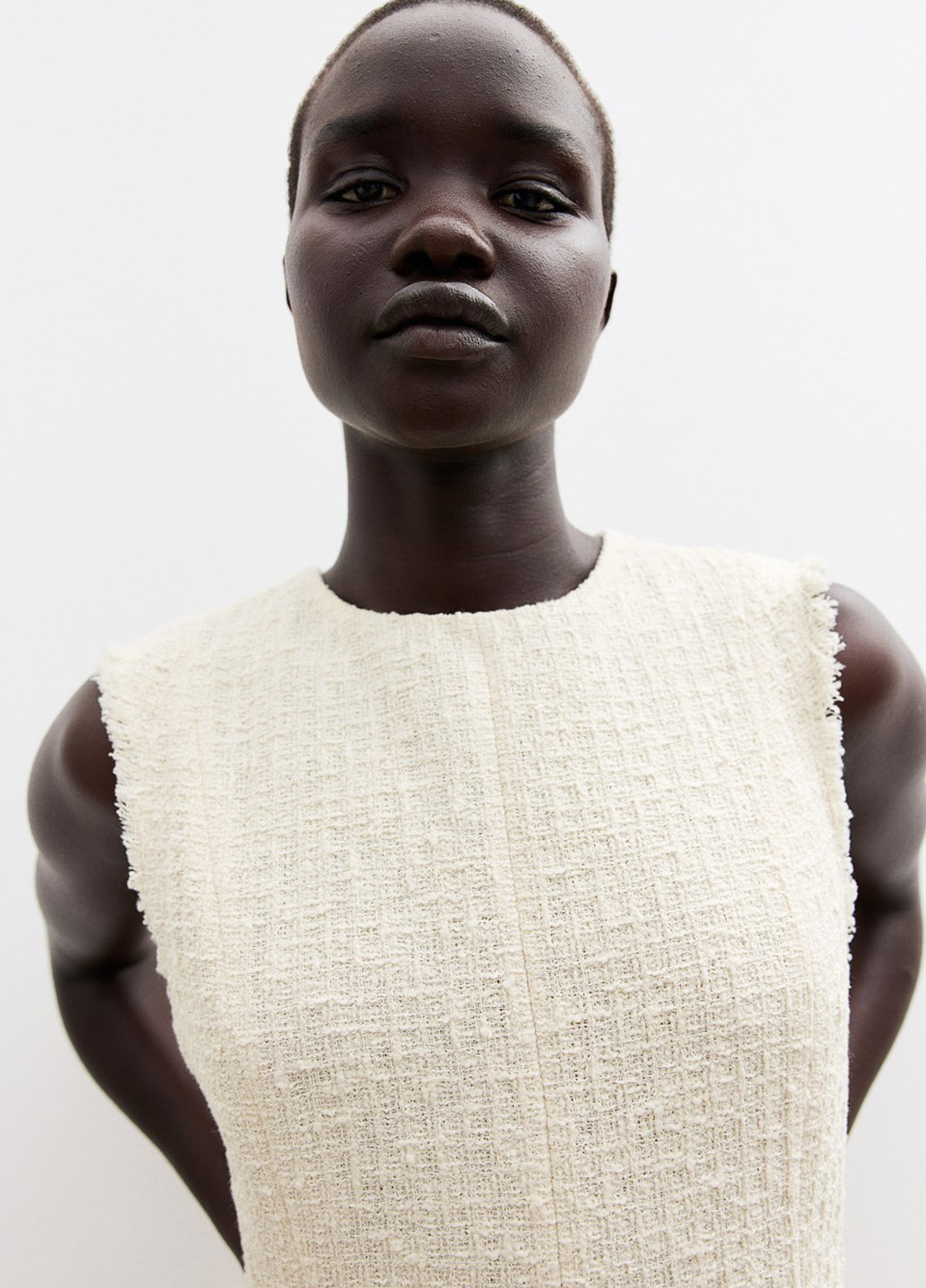 Кремова кежуал сукня а-силует H&M однотонна