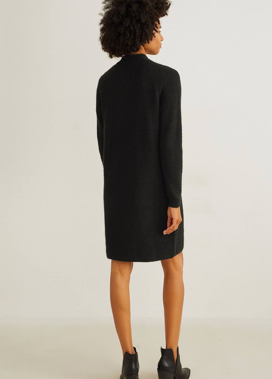Черное кэжуал платье платье-свитер C&A однотонное