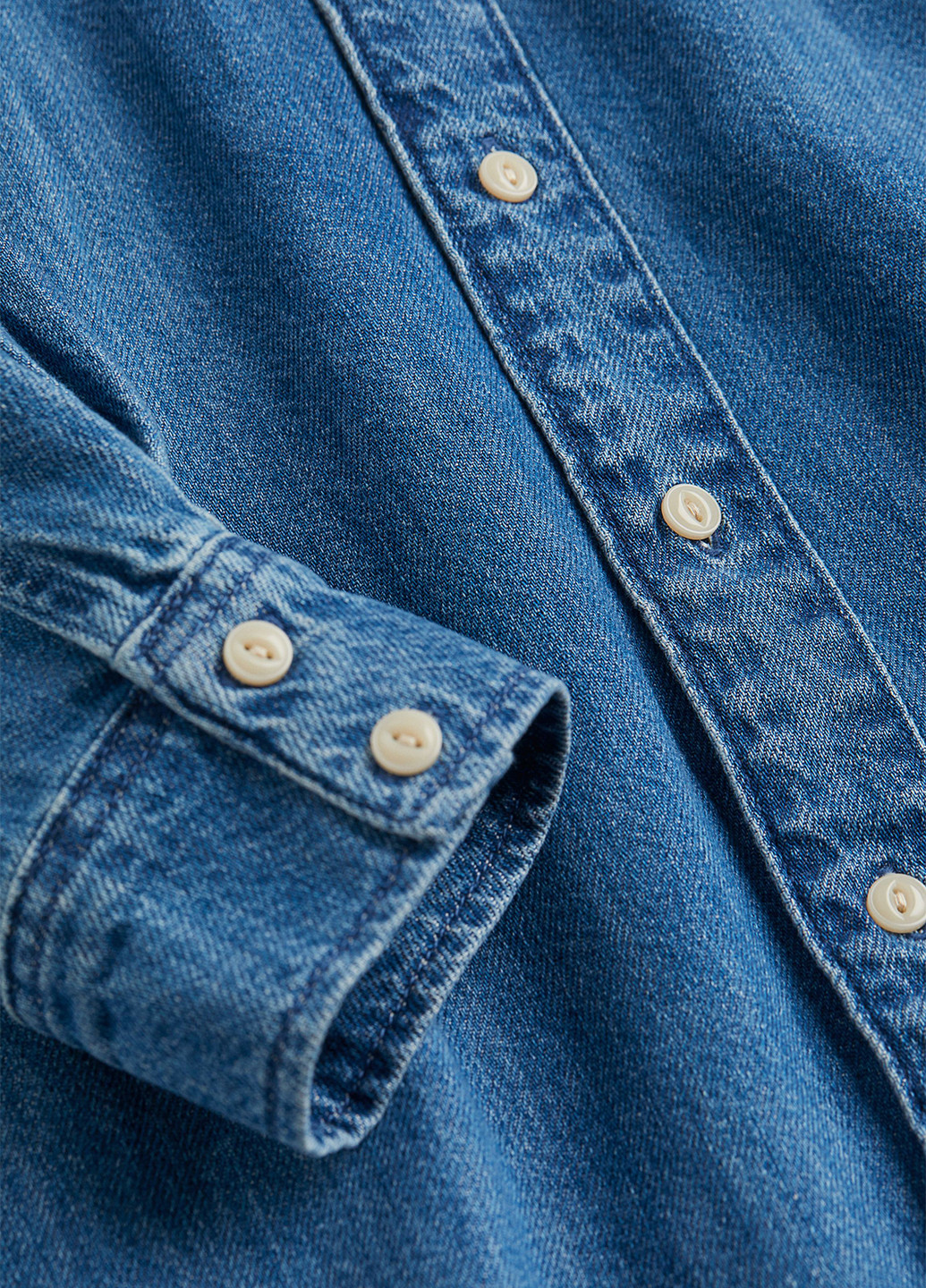 Синяя джинсовая, кэжуал рубашка однотонная H&M