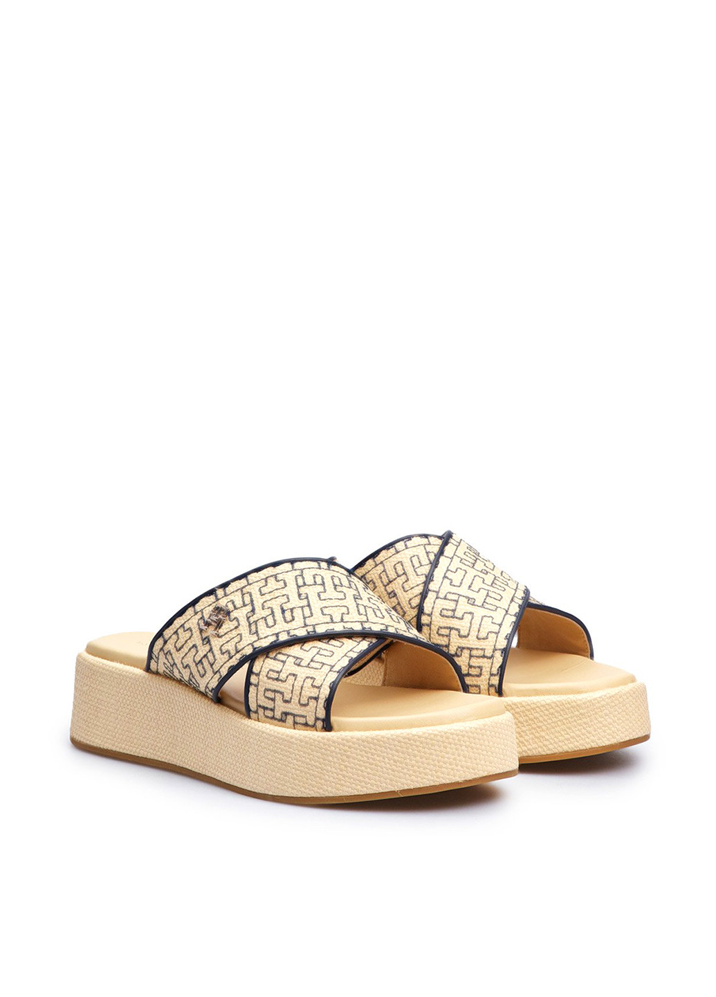 Бежевые шлепанцы Tommy Hilfiger с логотипом