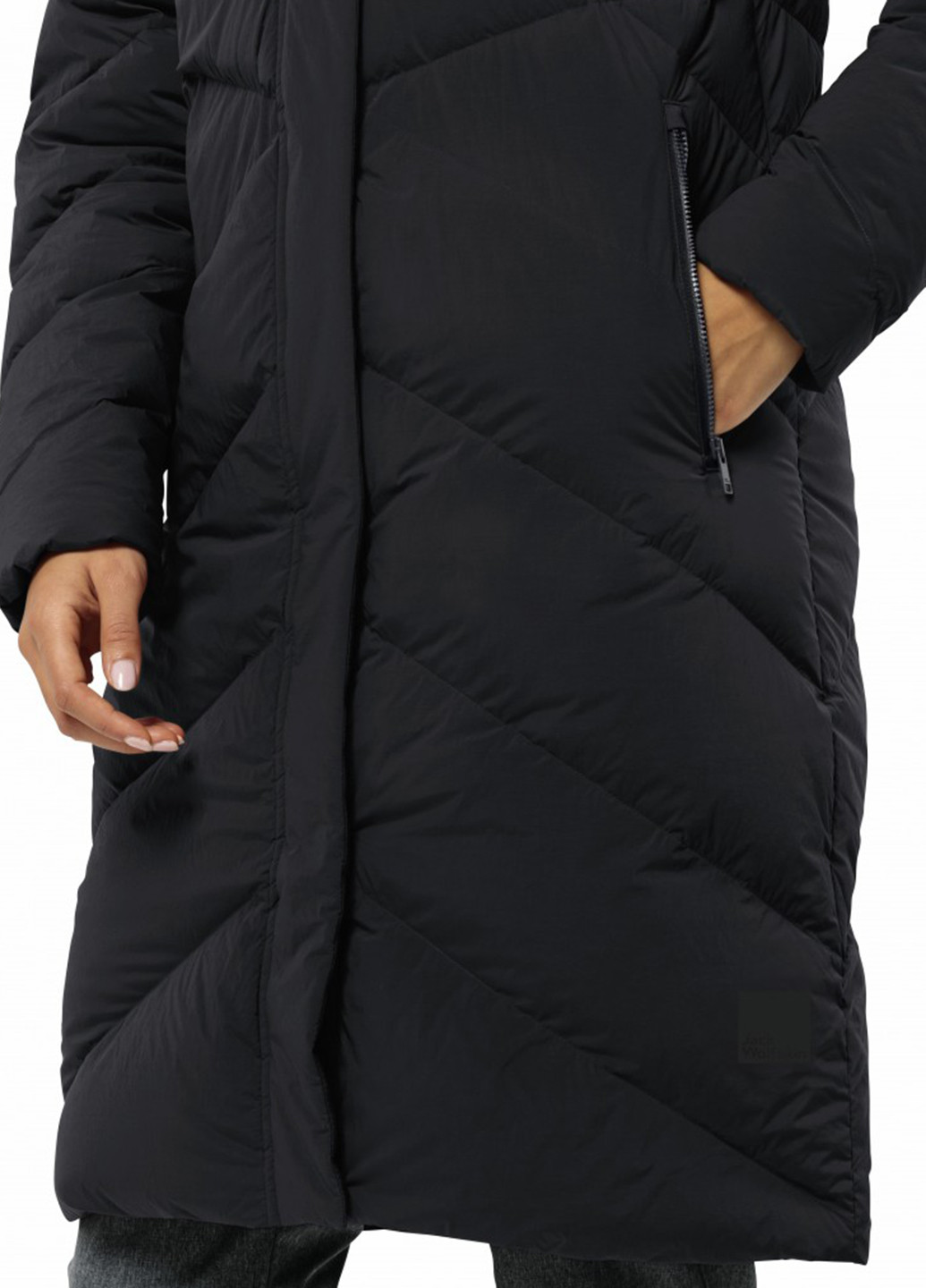 Черное зимнее Пальто Jack Wolfskin