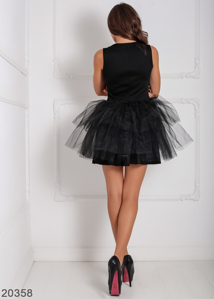 Чорна кежуал жіноче плаття deorro Podium однотонна