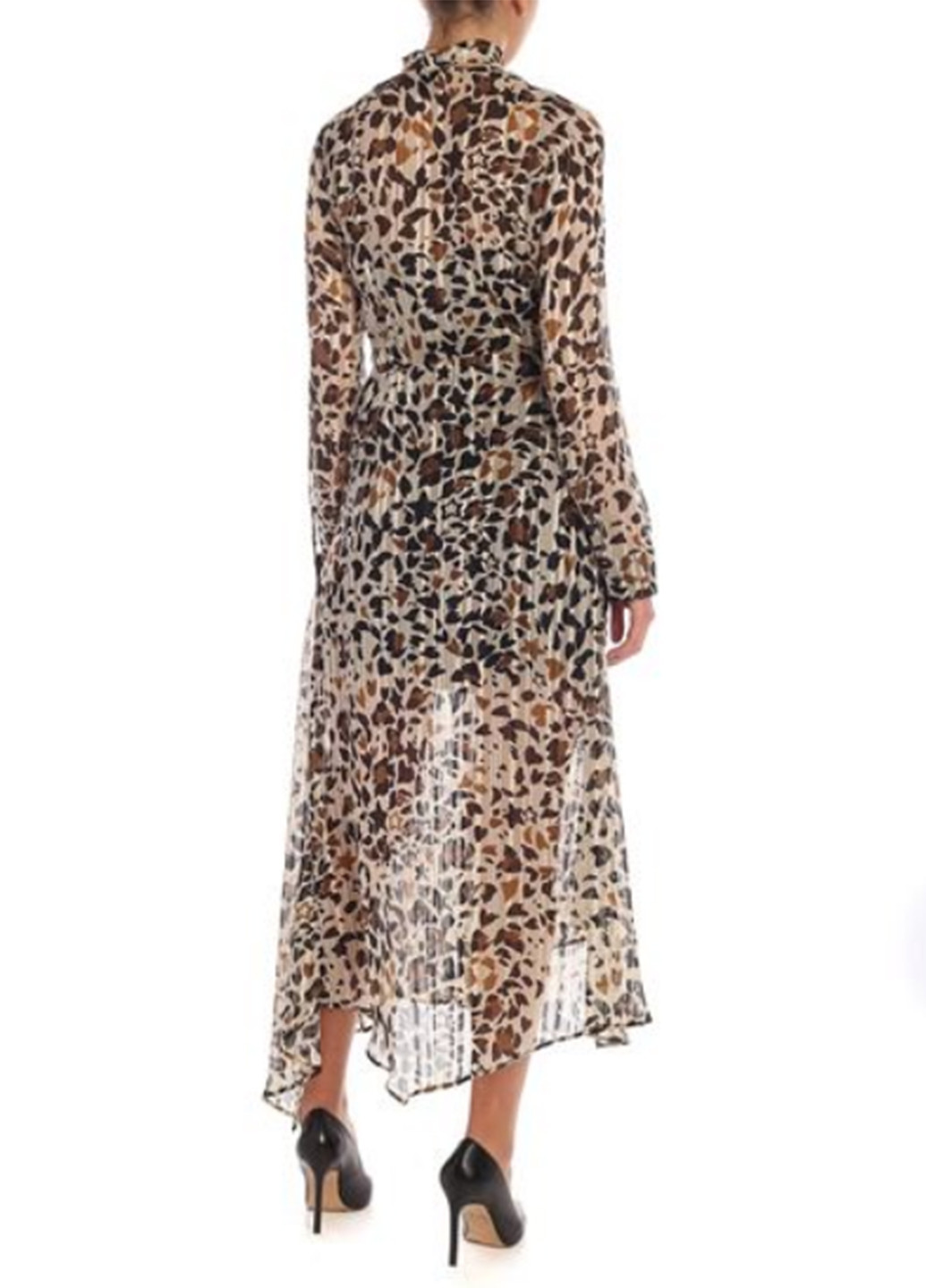 Бежевое кэжуал платье в стиле ампир Pinko леопардовый