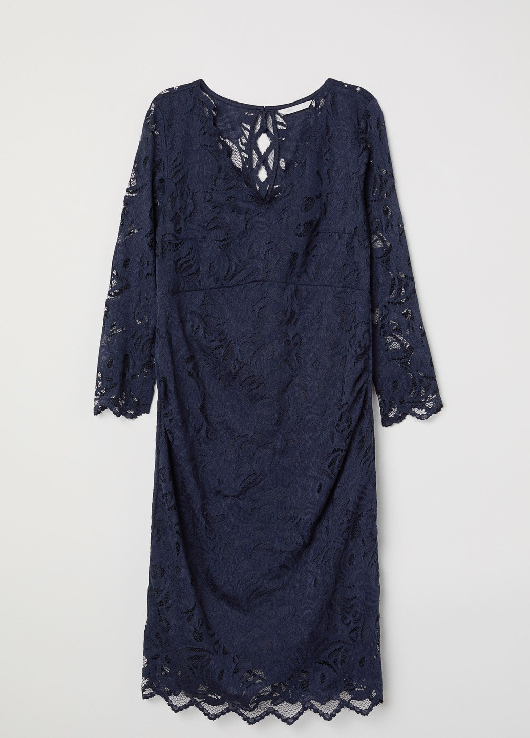Темно-синее кэжуал платье кружевное для беременных H&M однотонное