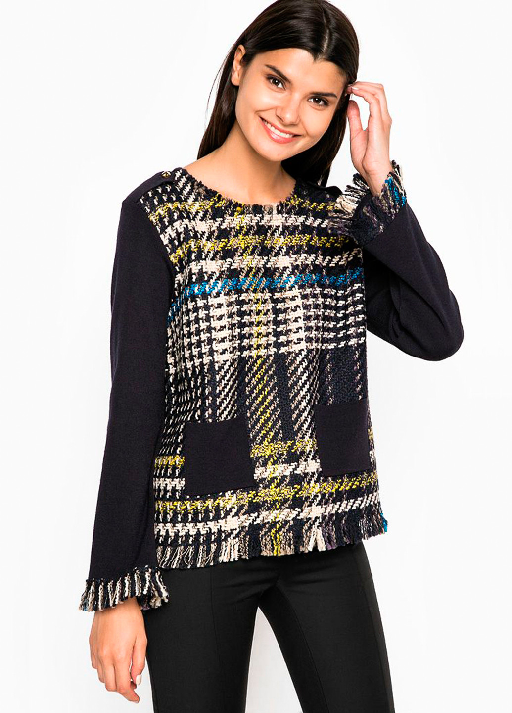 Комбинированный демисезонный свитер Patrizia Pepe