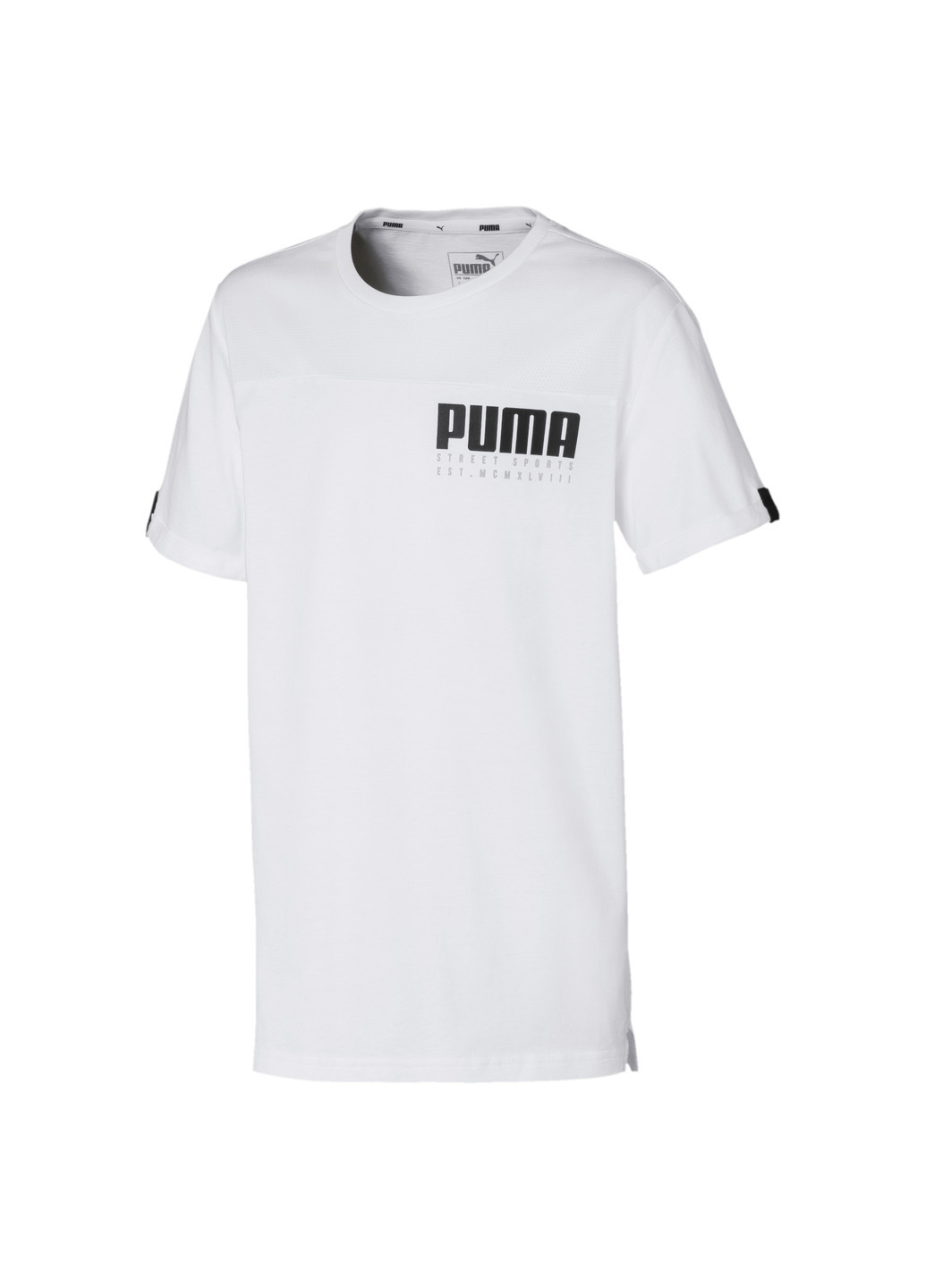 Біла демісезонна дитяча футболка alpha advanced tee Puma