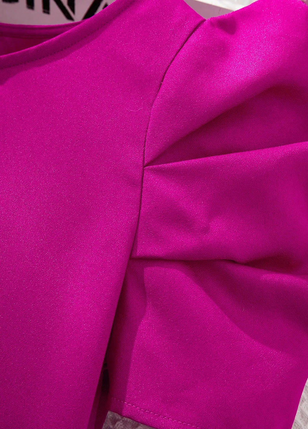 Фуксиновая однотонная блузка SHEIN летняя