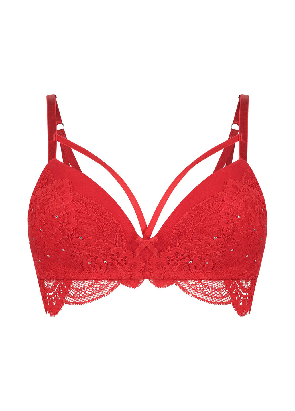 Красный бралетт бюстгальтер Hunkemoller без косточек полиамид
