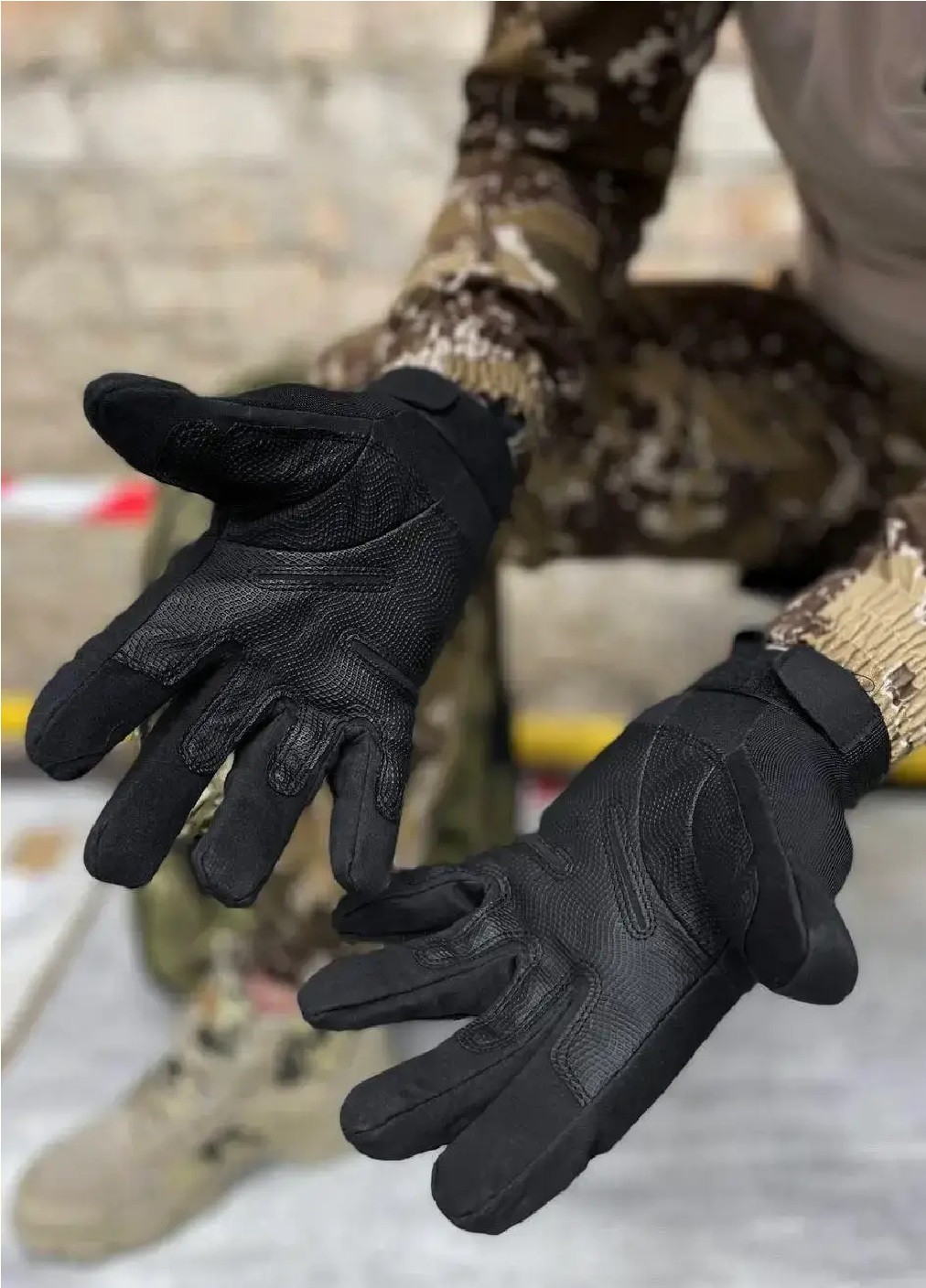 Военные перчатки тактические спорт охота с закрытыми пальцами (473145-Prob) М Черные Unbranded (253941766)