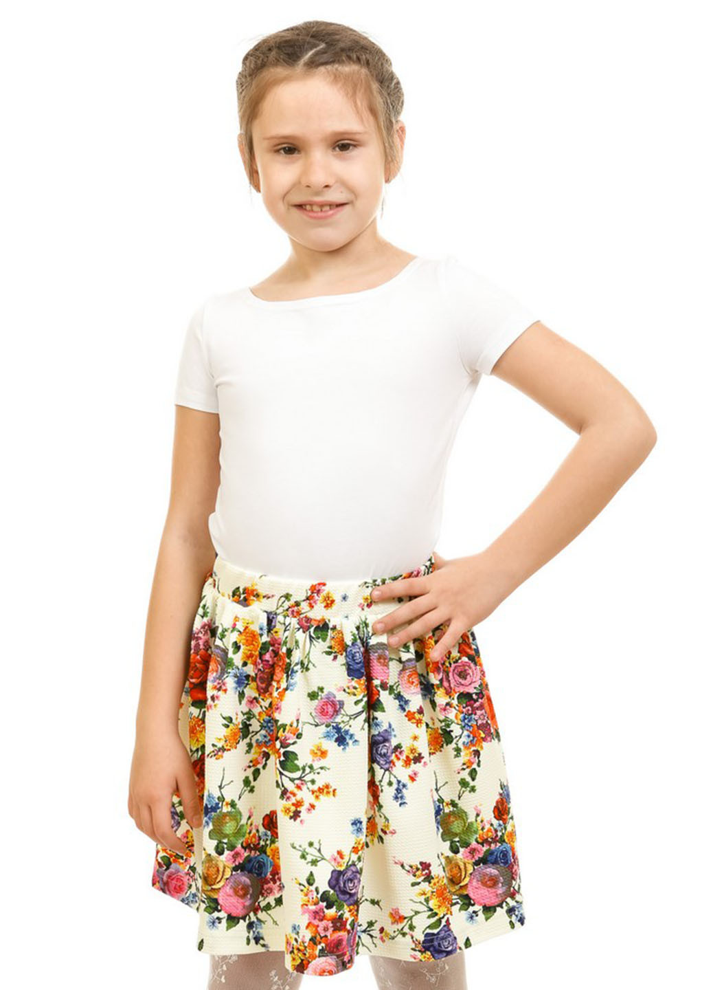 Молочная кэжуал с рисунком юбка Kids Couture со средней талией
