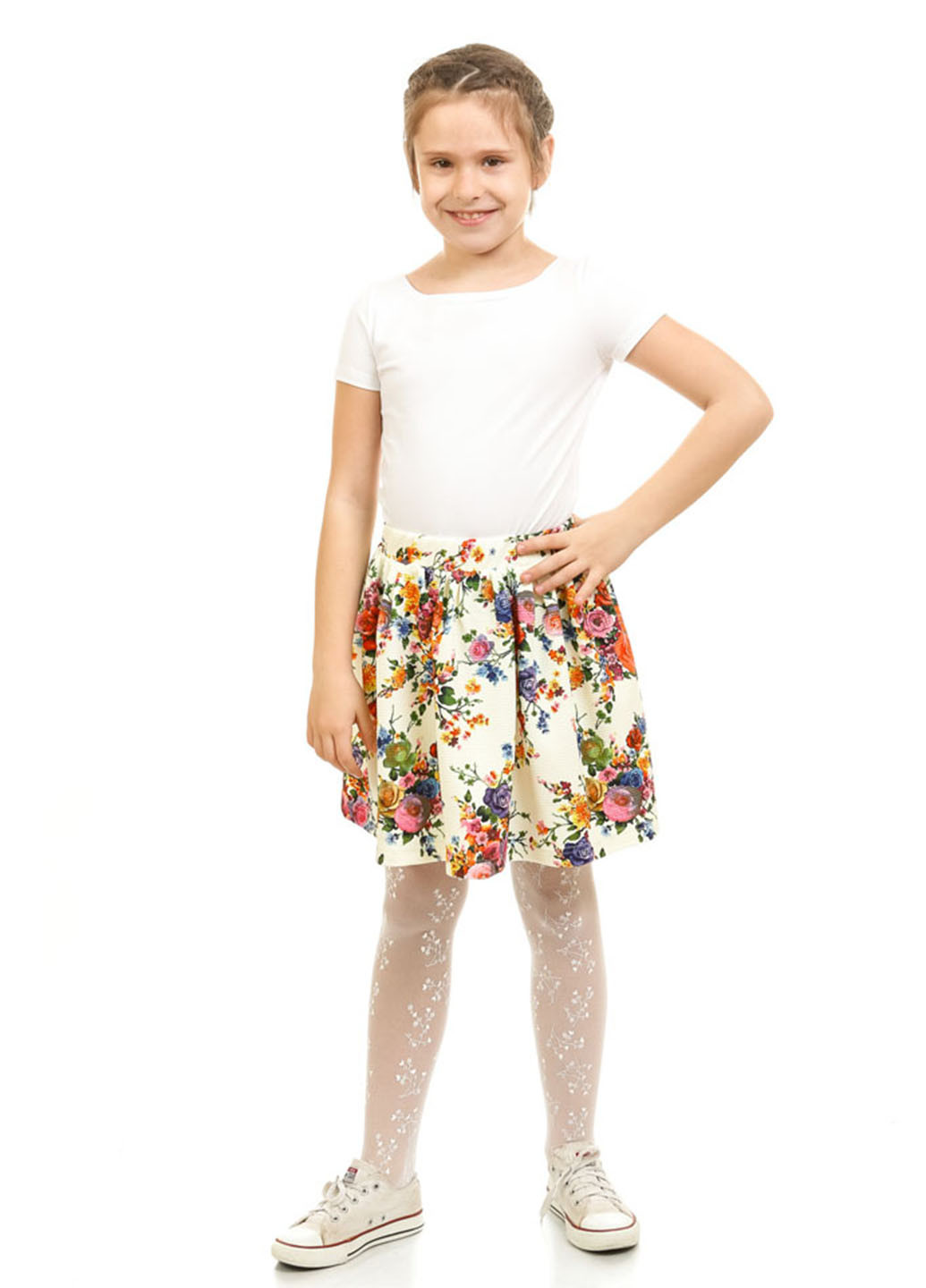 Молочная кэжуал с рисунком юбка Kids Couture со средней талией