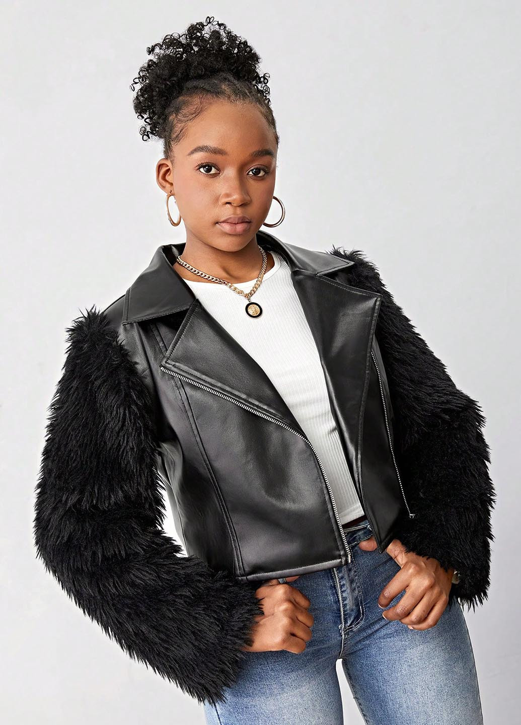 Чорна демісезонна куртка SHEIN