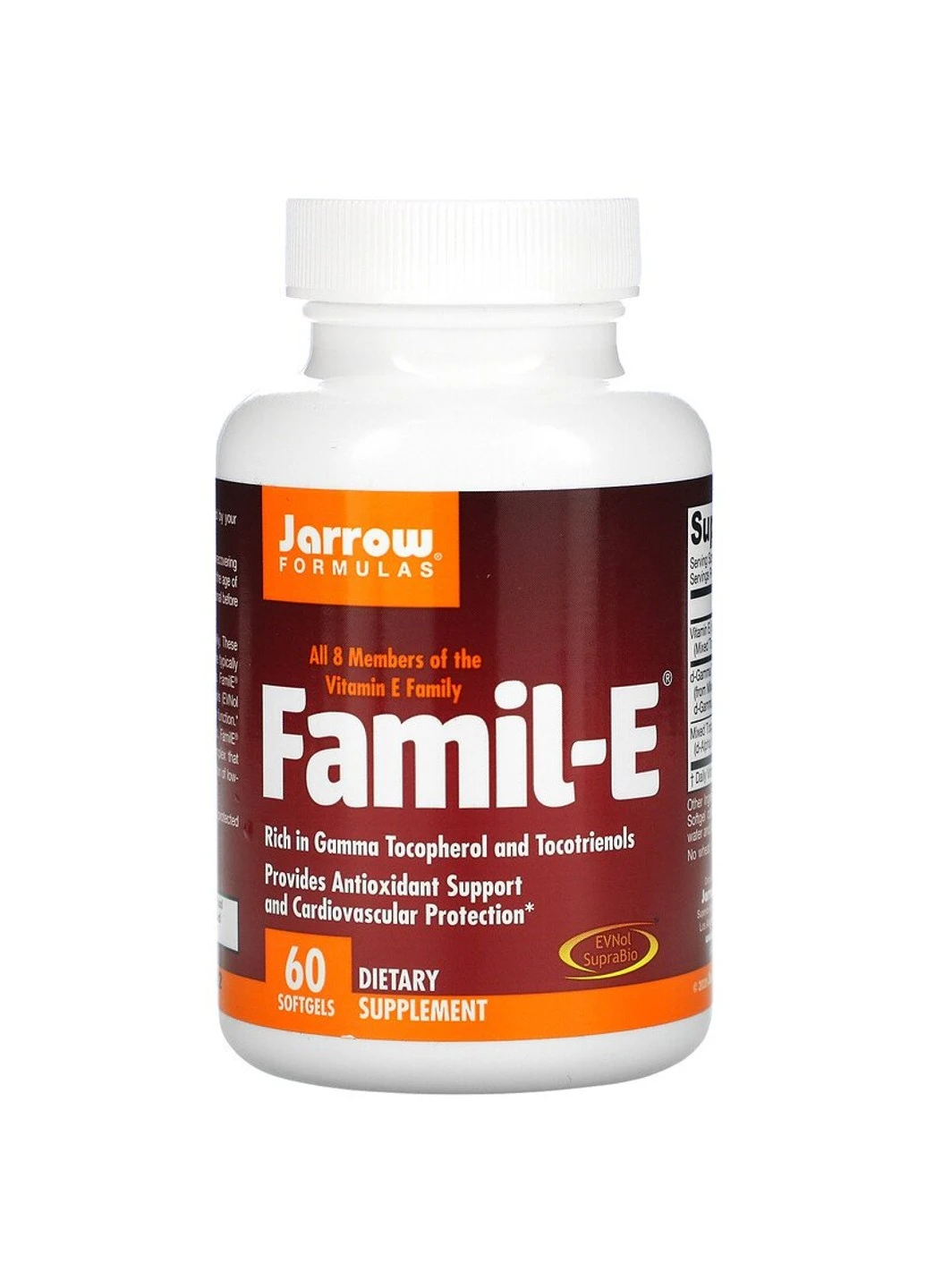 Витамин Е, Семейство витаминов E, Famil-E,, 60 желатиновых капсул Jarrow Formulas (255408873)