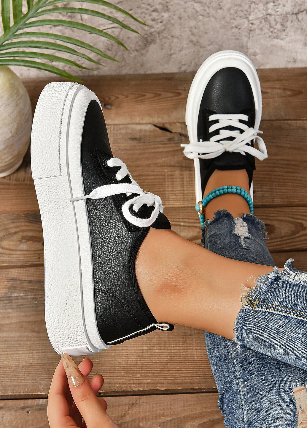 Кроссовки SHEIN чёрные демисезоны (340109387)