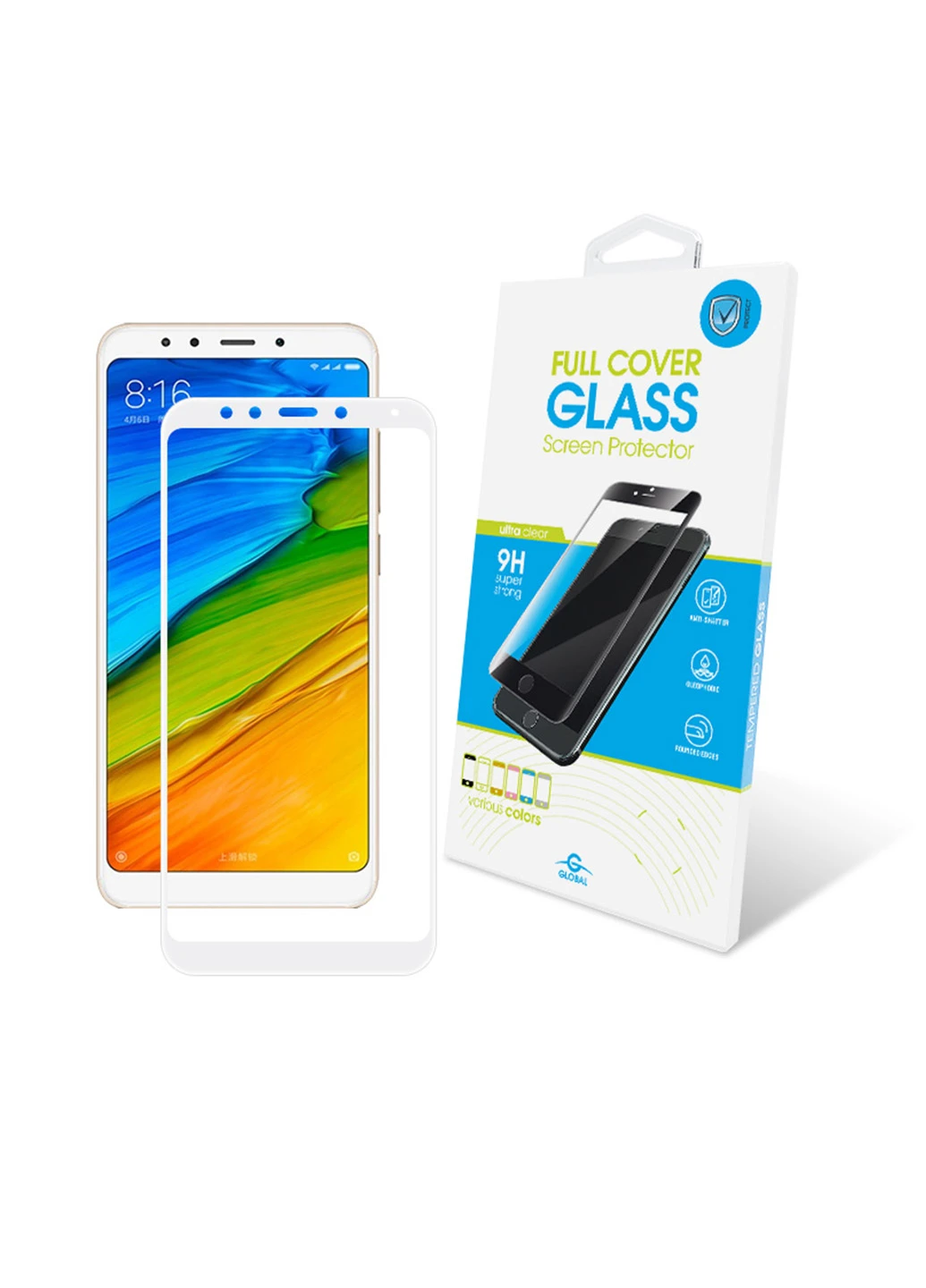 Захисне скло TG Full Cover для Xiaomi Redmi 5 Plus (біле) Global TG Full Cover для Xiaomi Redmi 5 Plus (белое) (132540147)