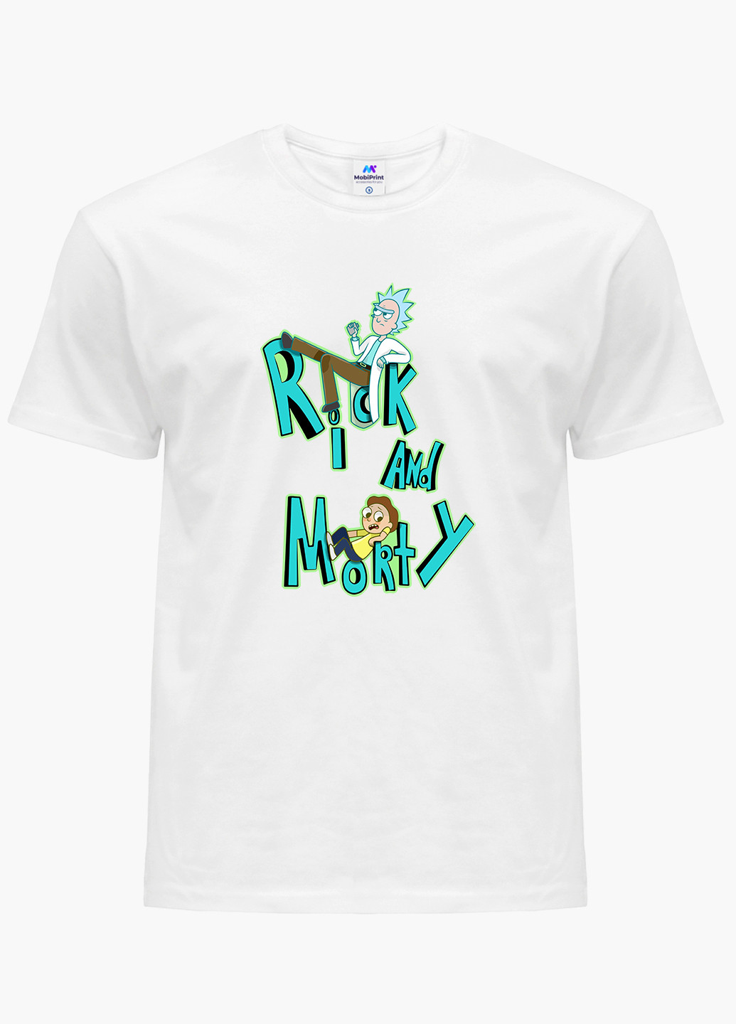 Белая футболка мужская рик санчез и морти смит рик и морти (rick and morty) белый (9223-2939) xxl MobiPrint