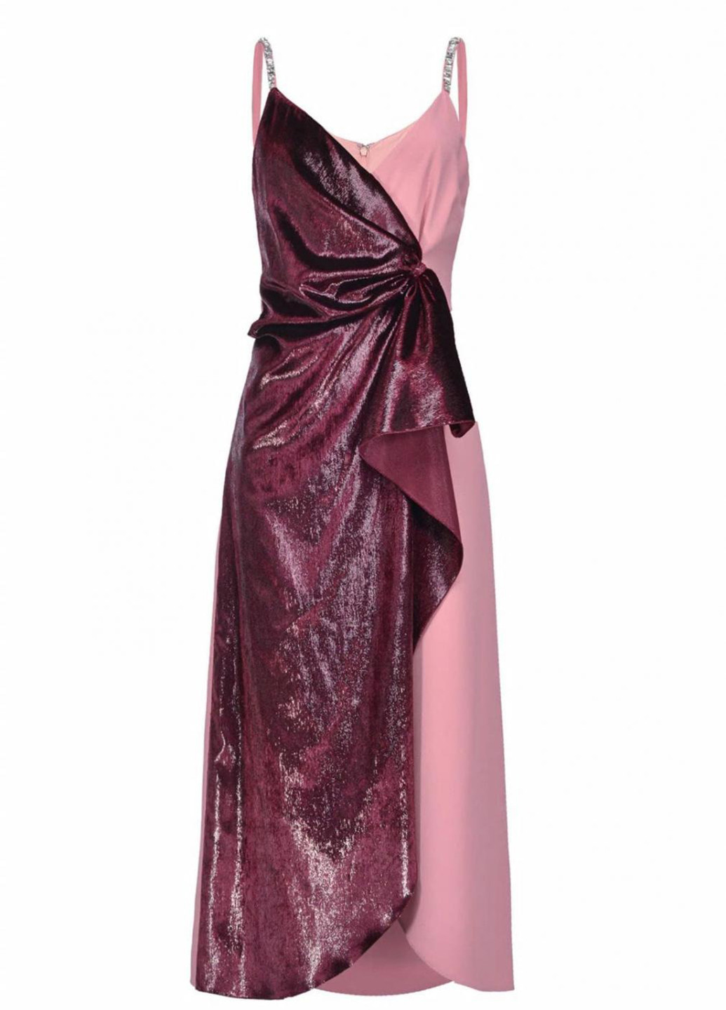 Розовое коктейльное платье на запах Pinko колор блок