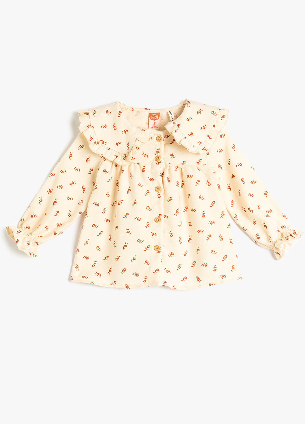 Бежевая цветочной расцветки блузка KOTON демисезонная