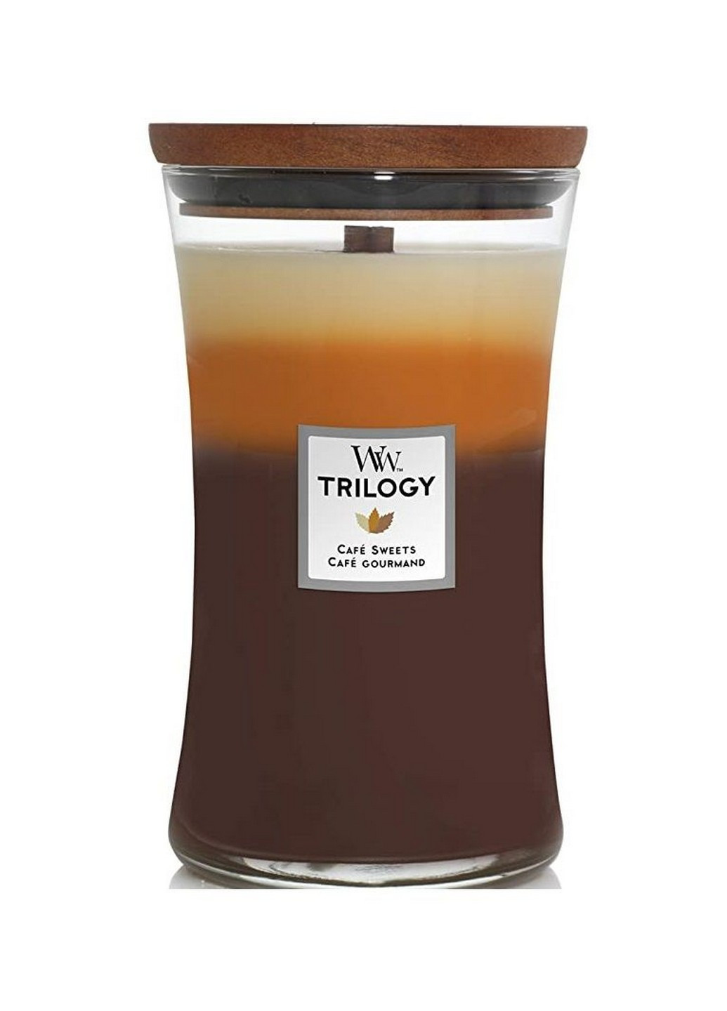 Ароматическая свеча в стекле с трехслойным ароматом Large Trilogy Cafe Sweets 609 г (93904E) WoodWick (227515373)