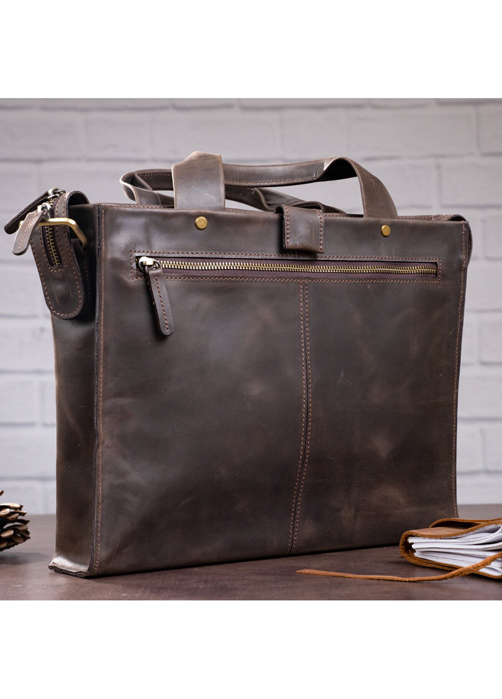 Мужская кожаная сумка 35х27х7,5 см Shvigel (252129070)