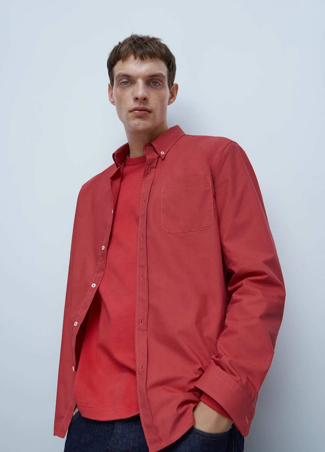 Базова однотонна сорочка Zara (251298665)