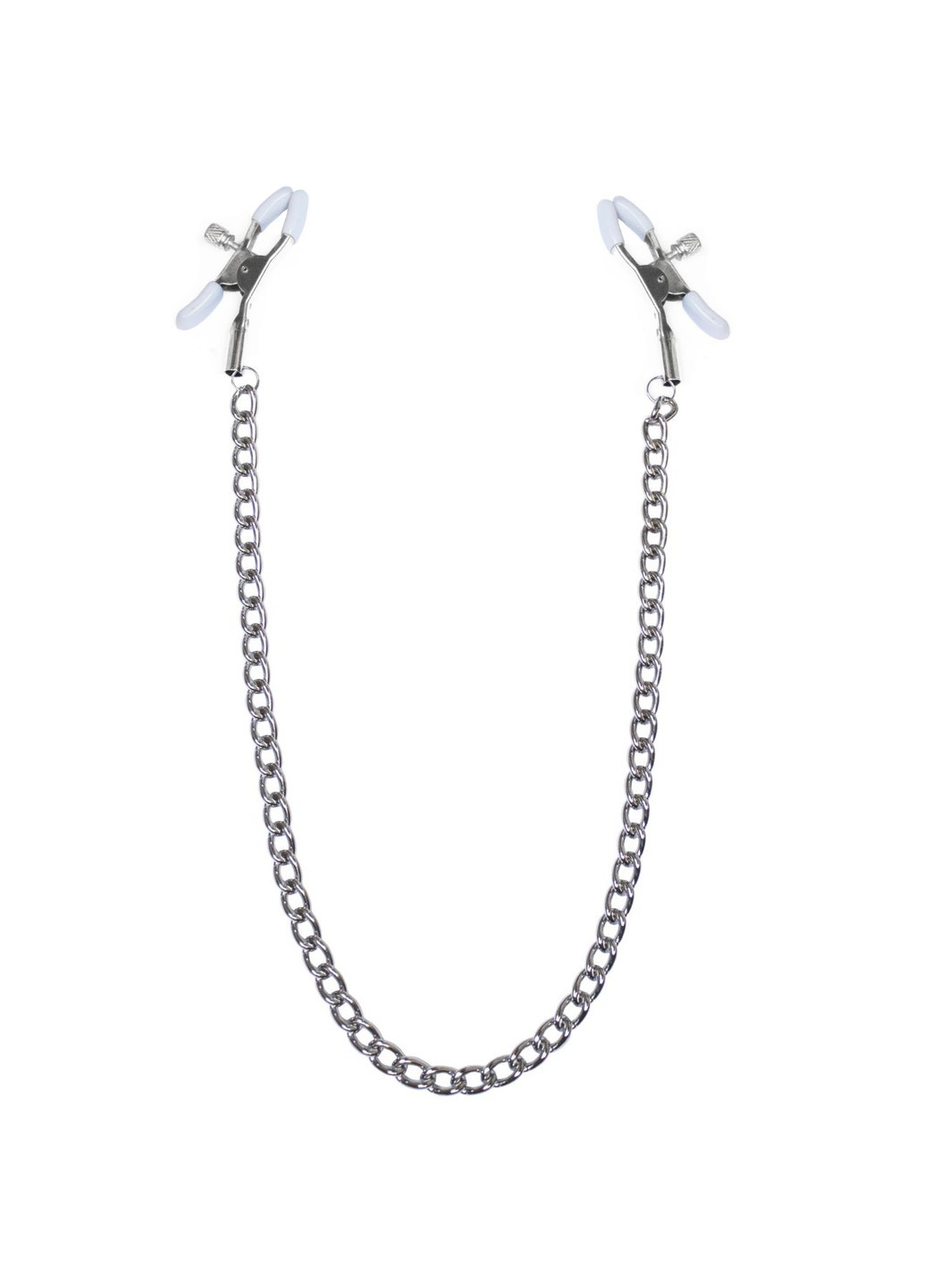 Зажимы для сосков с цепочкой - Nipple clamps Classic, серебро/белый Feral Feelings (252383203)