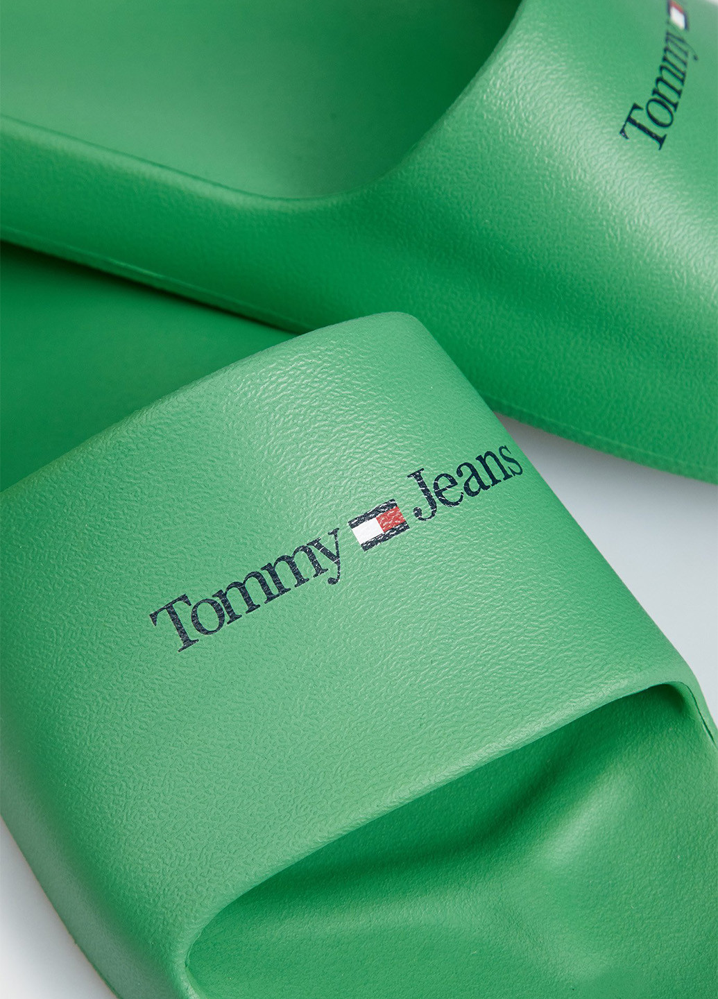 Зеленые кэжуал шлепанцы Tommy Jeans