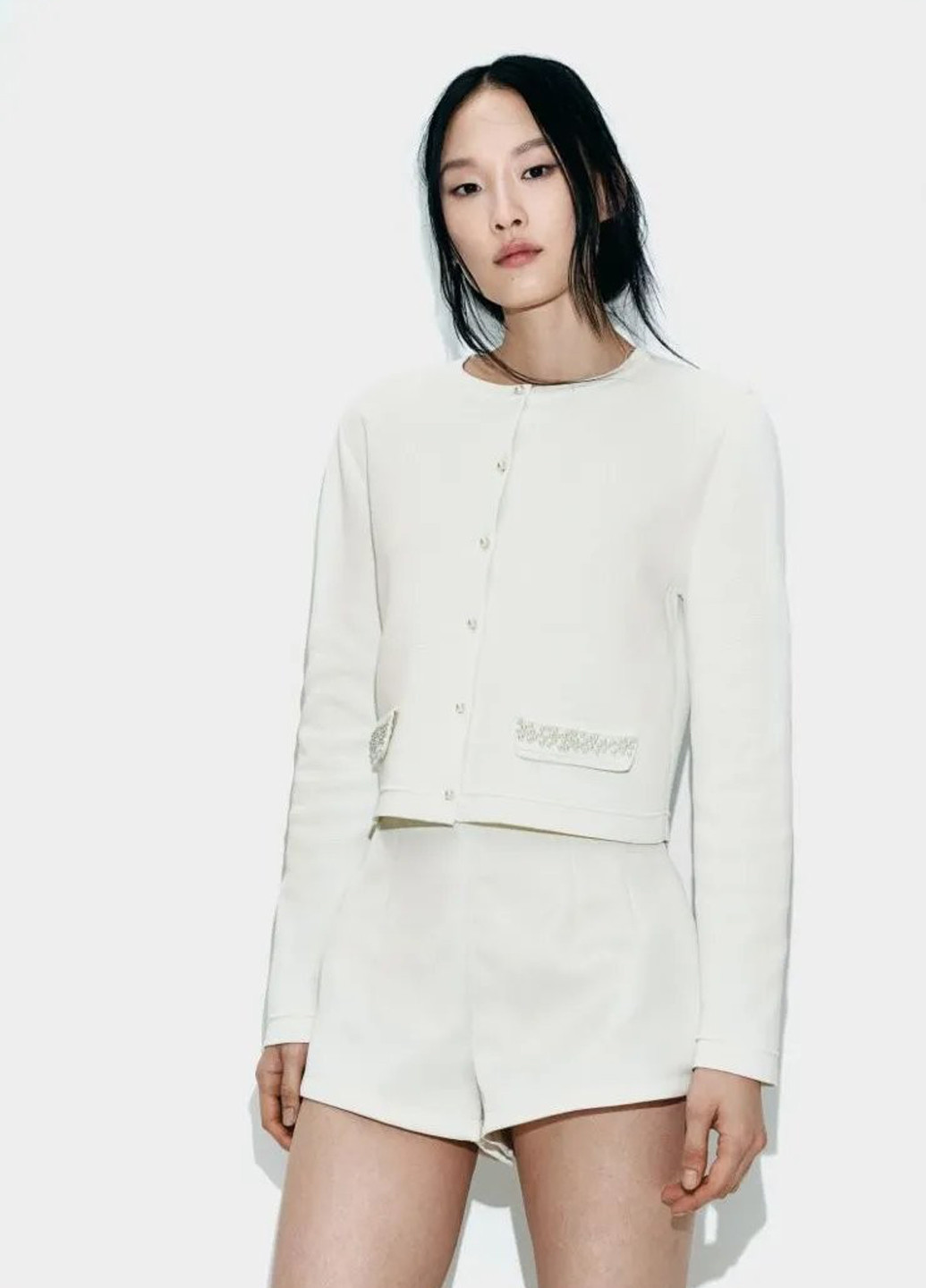 Молочный демисезонный кардиган H&M