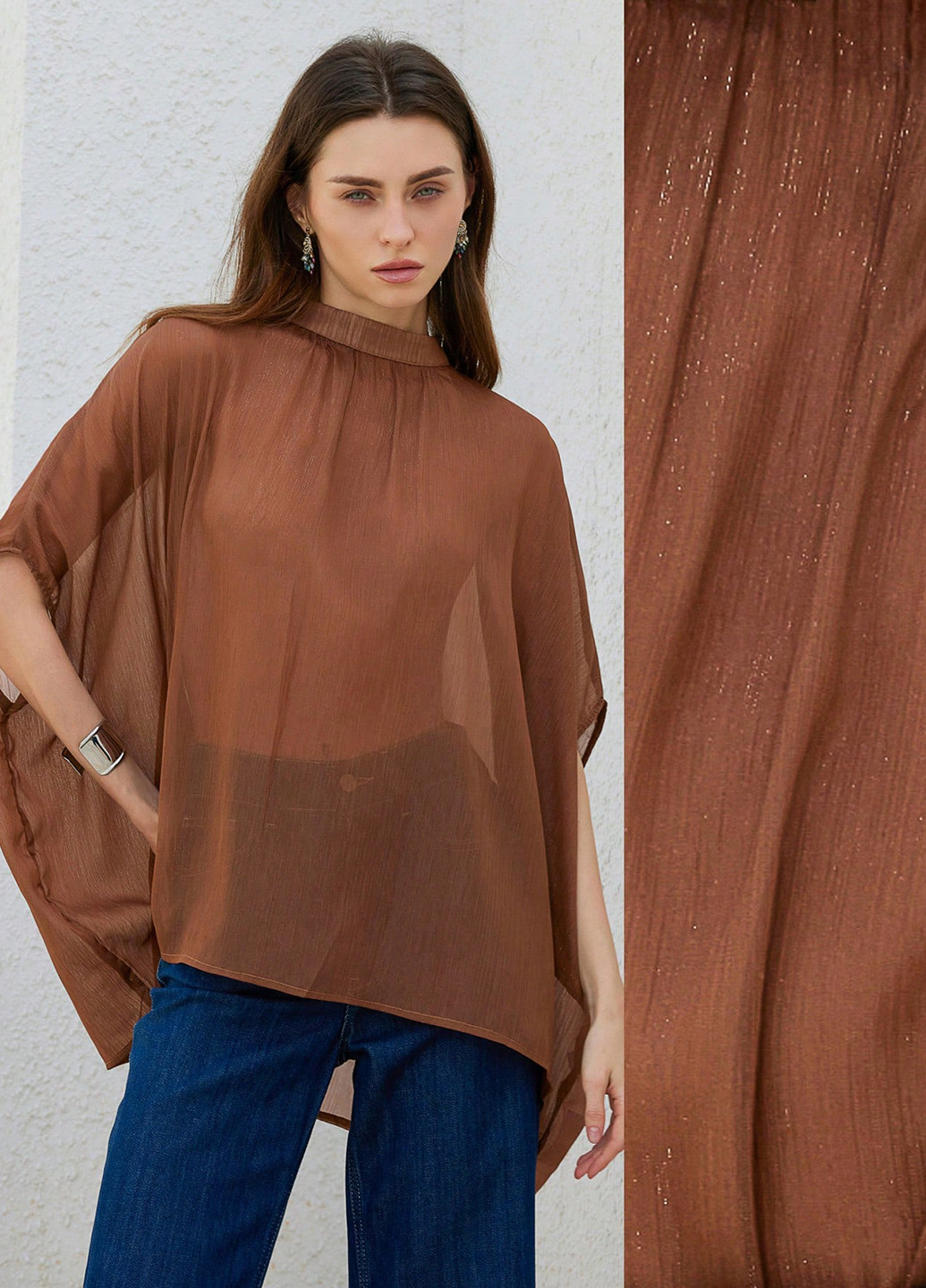 Світло-коричнева блуза SHEIN
