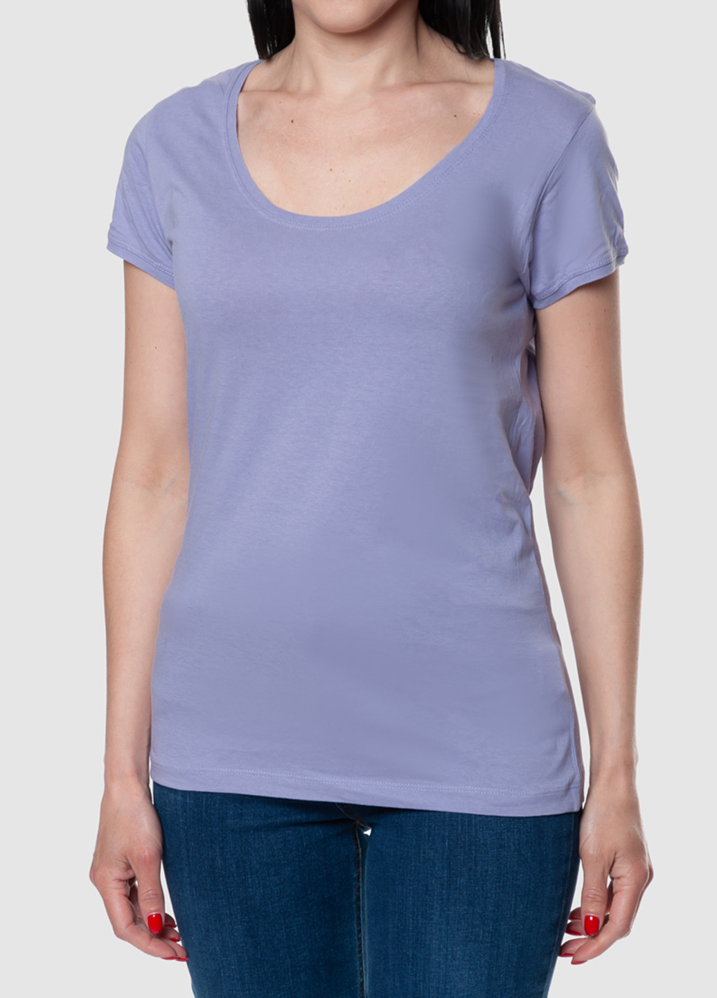 Фиолетовая летняя футболка женская к/р Arber