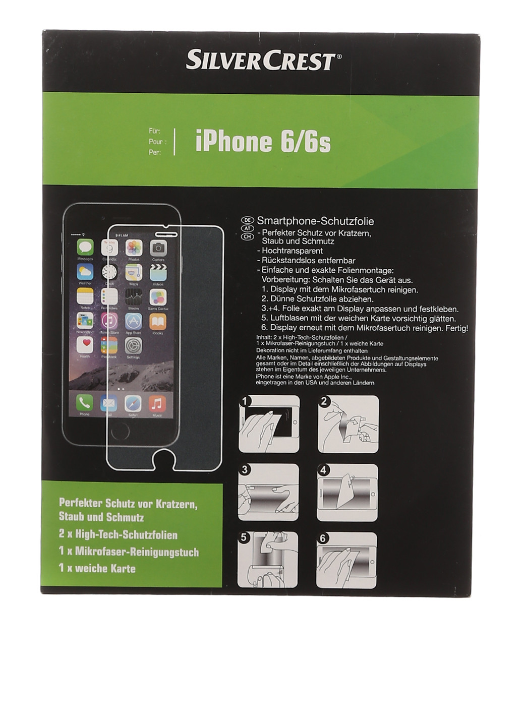 Защитное стекло для iPhone 6/6S Silver Crest (92965535)